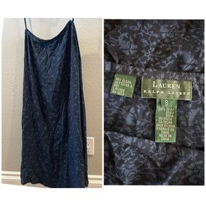 Lauren Ralph Lauren Silk Skirt Women’s Size 8 Black Blue Floral